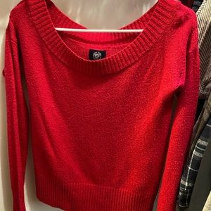 Hot pink off the shoulder sweater